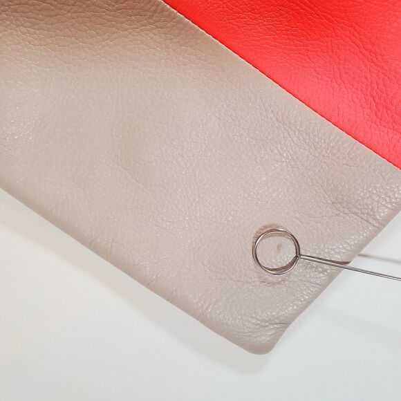 Gap Women's Medium Leather Tote Bag Tan Orange Errands Lightweight Minimalist - Picture 13 of 13